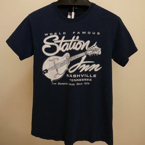 Vintage Station Inn Nashville Navy Short Sleeve Shirt
